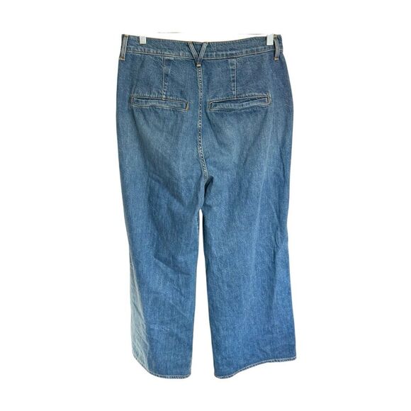 Veronica Beard Mia Wide Leg Trouser High Rise Sz 30 Blue Flare Boho Hippie - Picture 3 of 12